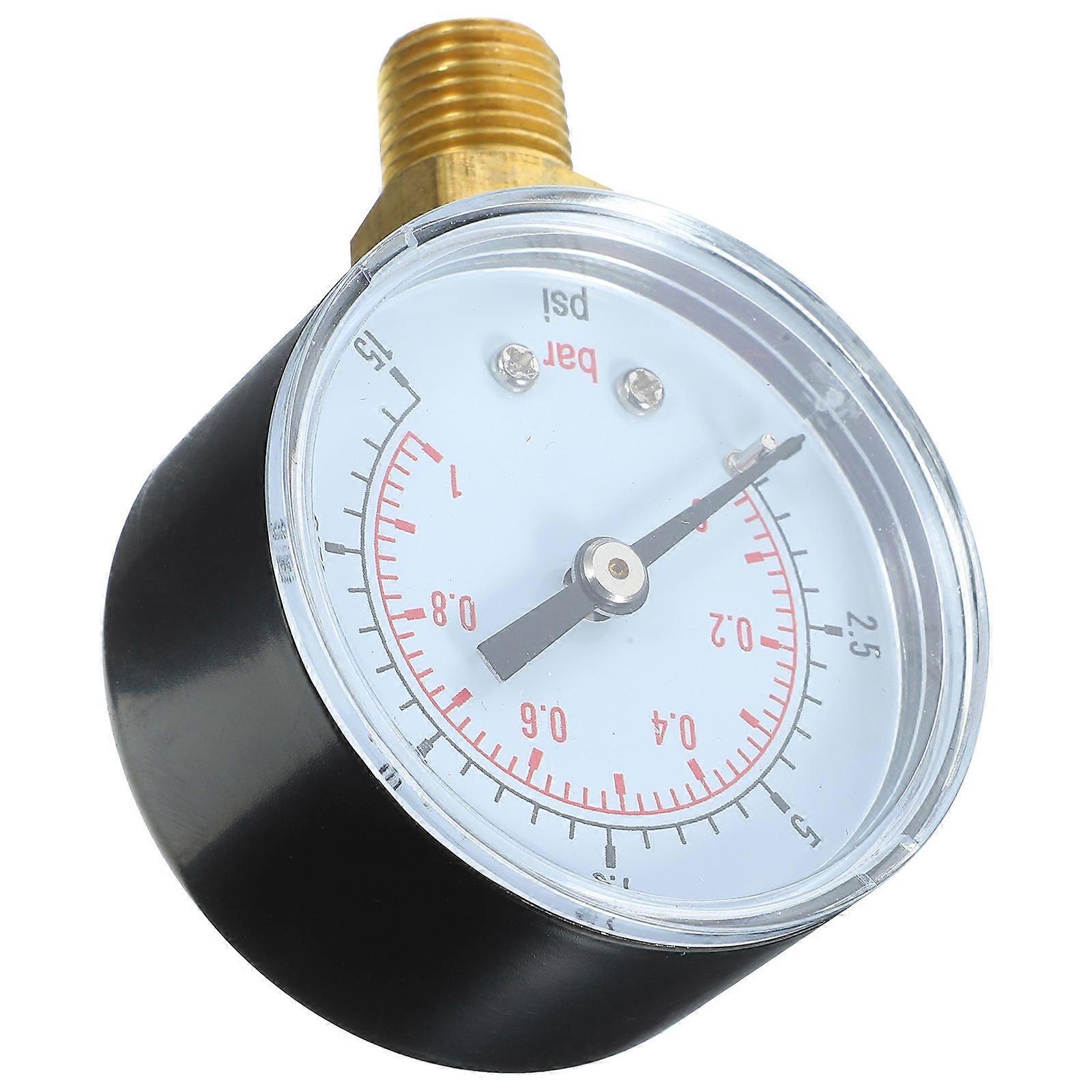 White Metal Pressure Gauge for Accurate Bar Psi Measurement with 50mm Dial Plate Mini Size
