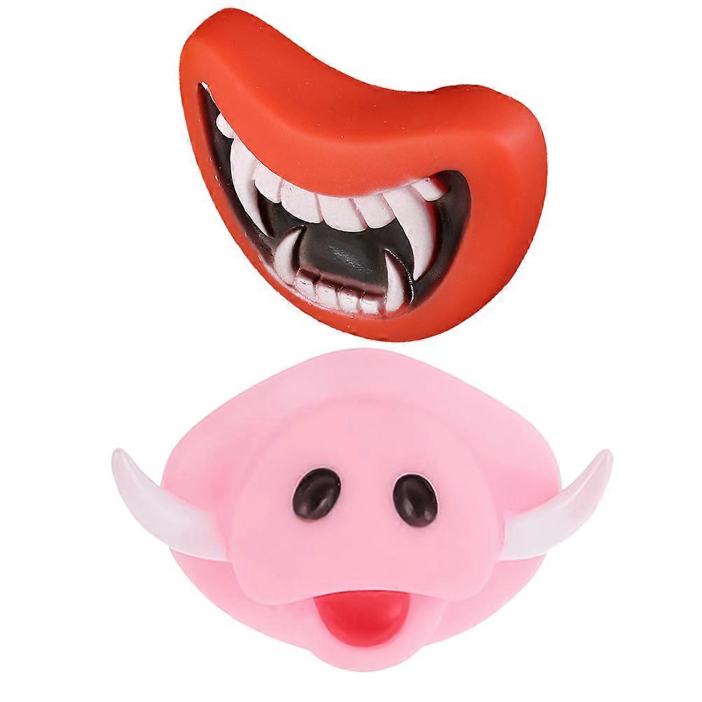 Halloween Themed Vinyl Dog Toy for Teeth Cleaning and Squeaky Fun 2pcs Red