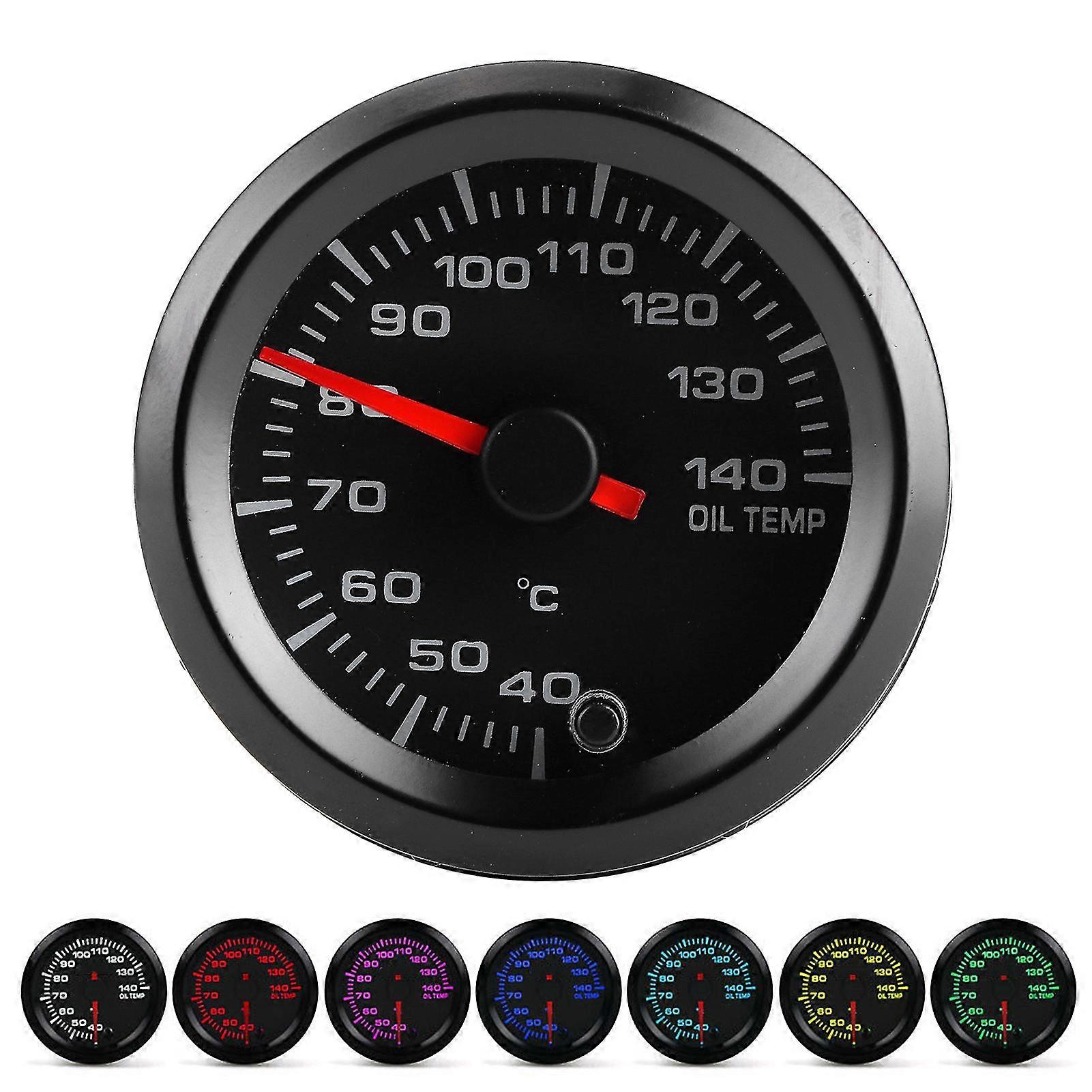 2025 2in 12V Oil Temperature Gauge 40-140℃ Display 7 Colors Backlight with Sensor Universal for Car