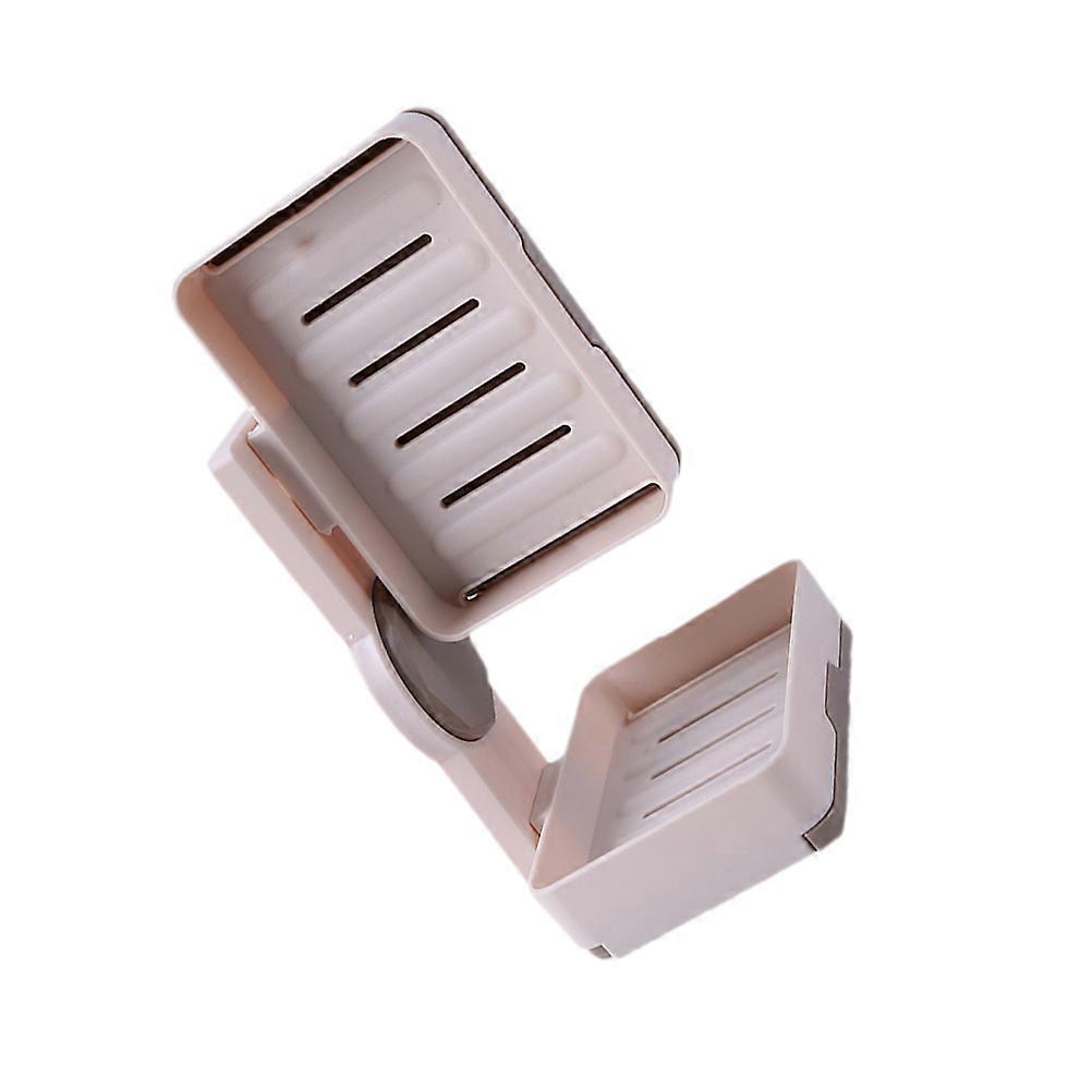 Double Layer Rotating Soap Dish Rack 1 Set Wall Mounted Storage Holder Khaki