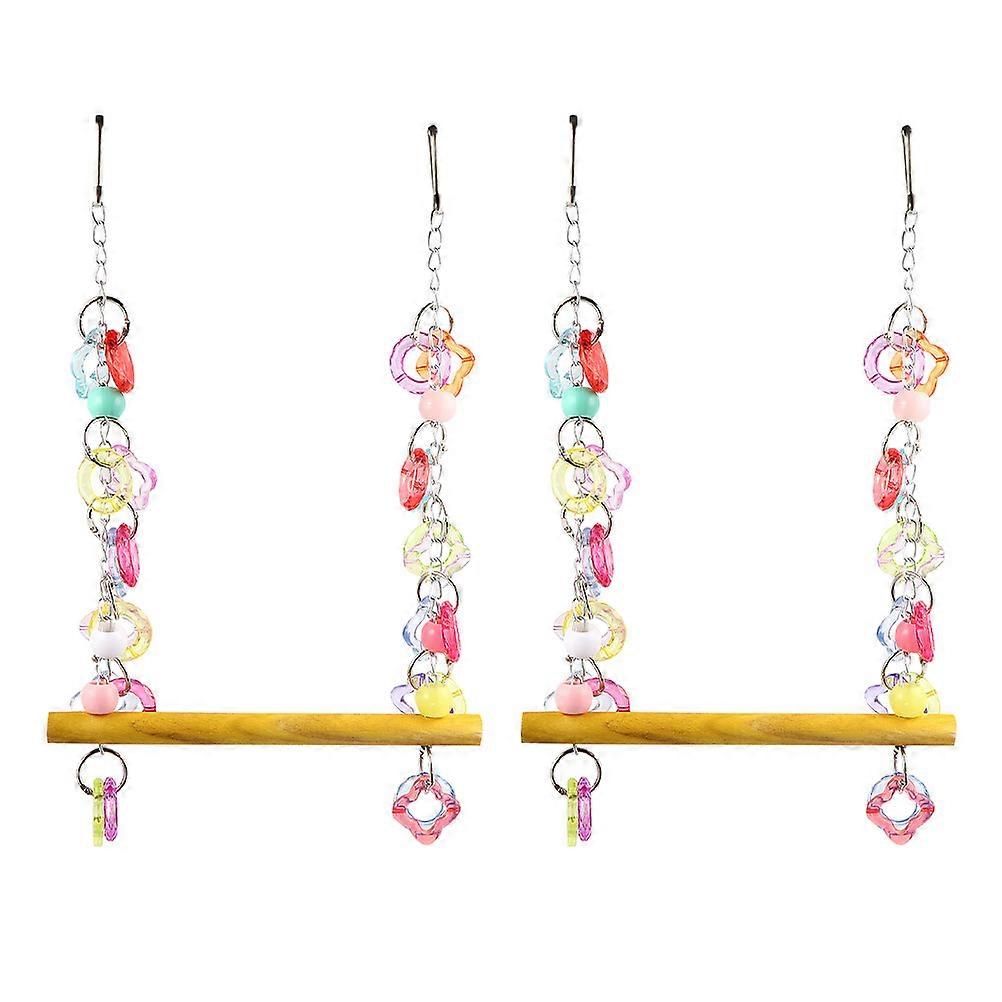 Bird Cage Swing With Claw Grinding Function For Parrots And Cockatiels Suitable For Garden Use 2 Pcs