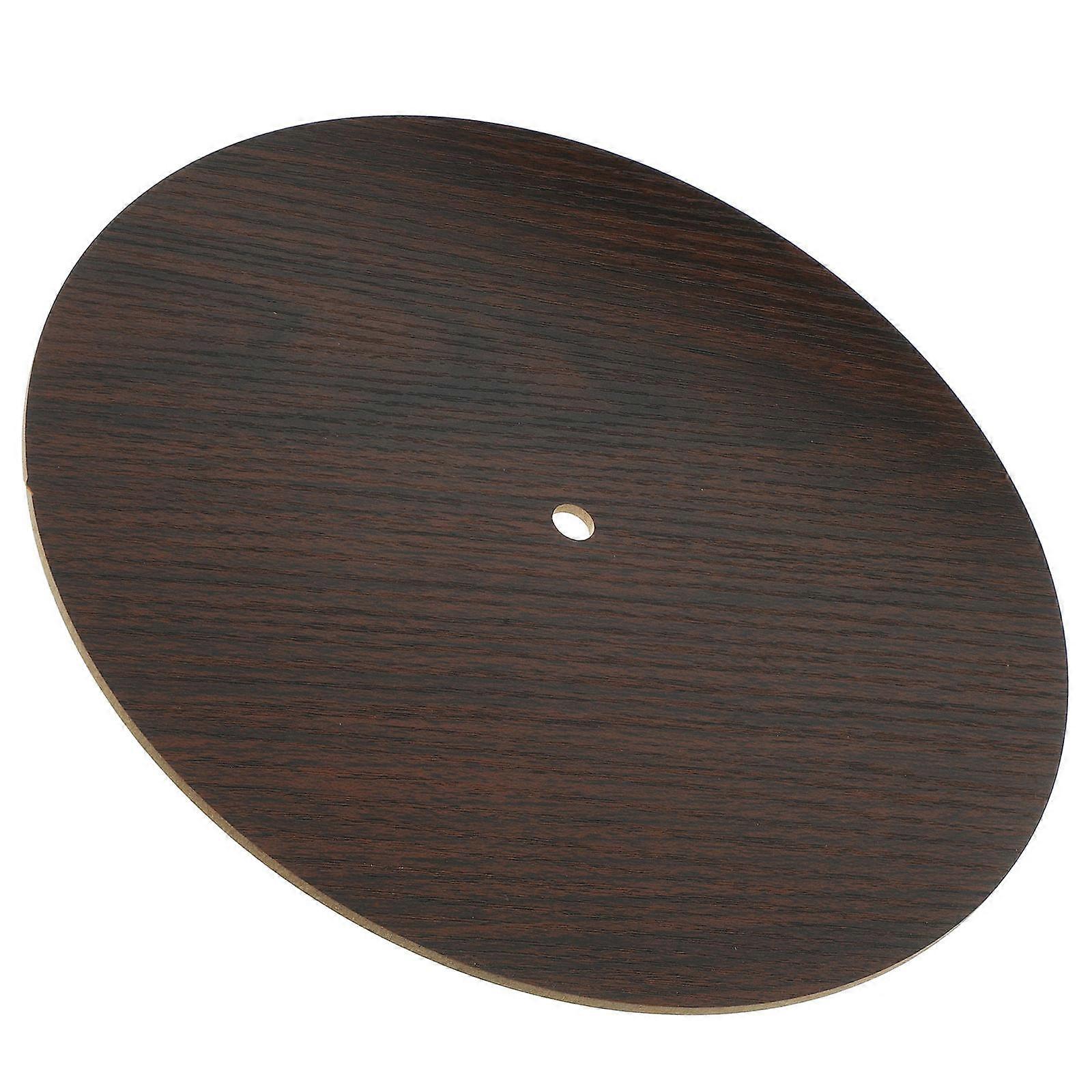 Wall Clock Dial Replacement Round Dial For DIY Projects Dark Brown Wooden Material 1Set