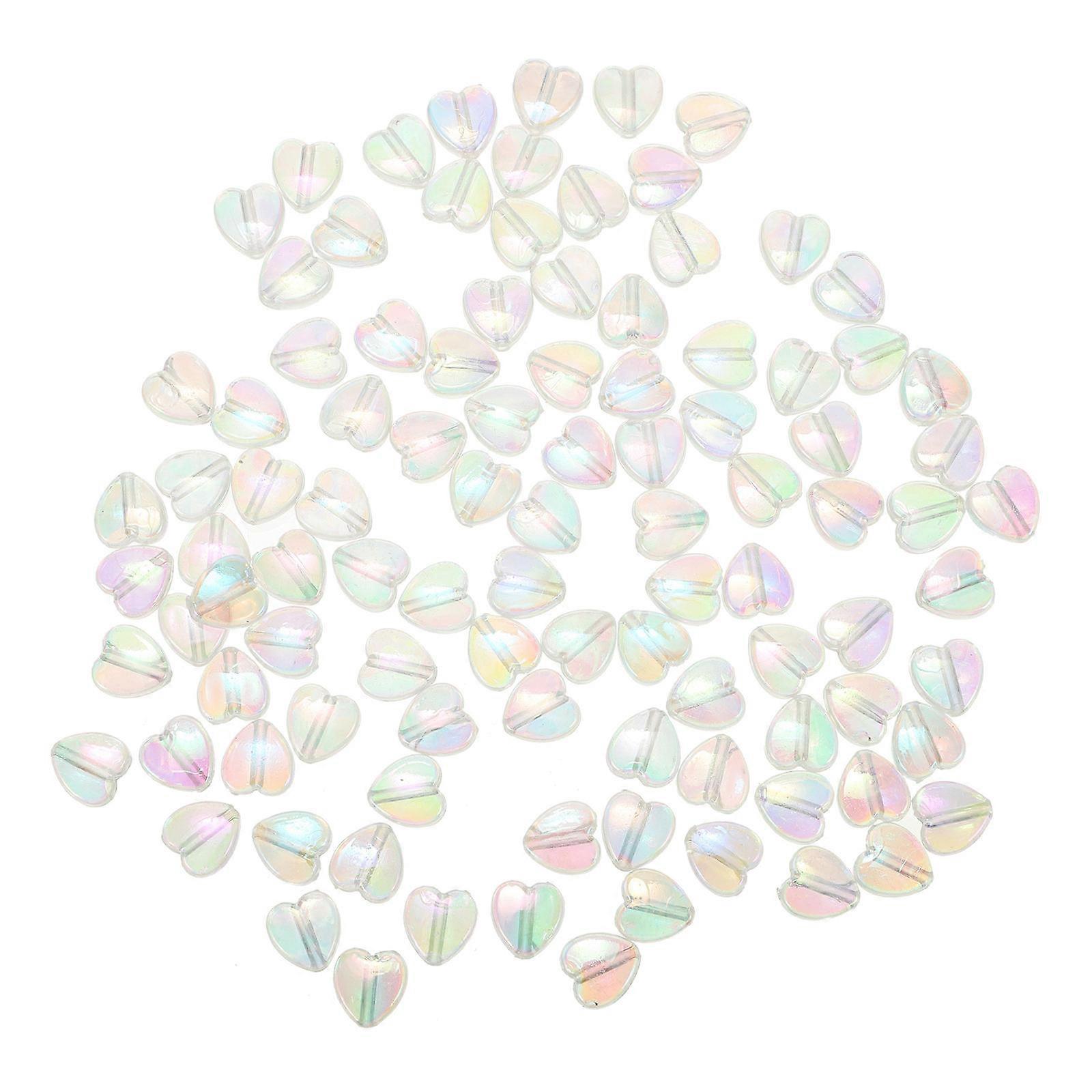Acrylic Heart Shape Spacer Beads for Jewelry Making and Craft Decoration Assorted Color