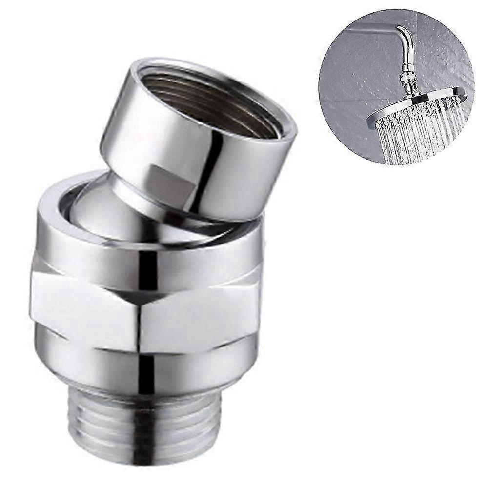 Universal Adjustable Shower Connector with Swivel Ball Joint - Brushed Nickel Shower Arm Extension Accessory