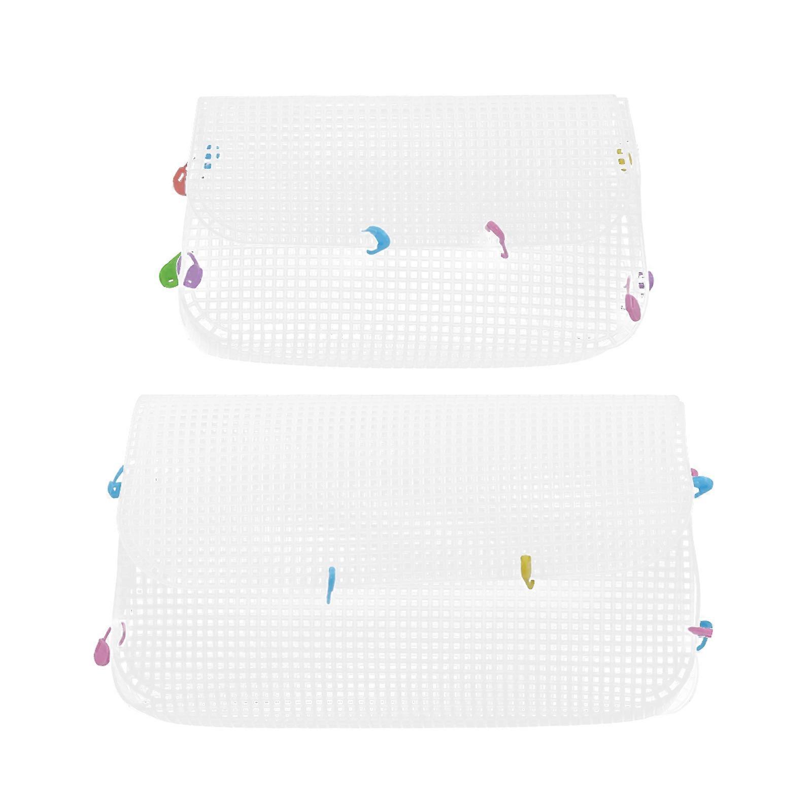 DIY Woven Bag Kit with Plastic Canvas Sheets for Handmade Pouches in White Color Practical and Durable