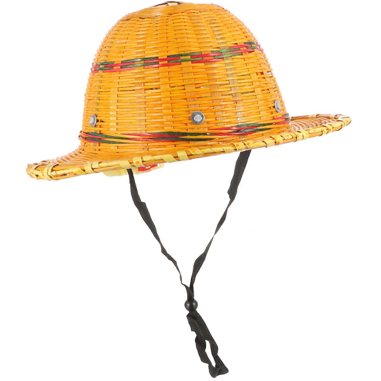 Bamboo Woven Hard Hat Comfortable Safety for Construction Breathable Lightweight Headgear for Railway Installation Work Durable Practical Design