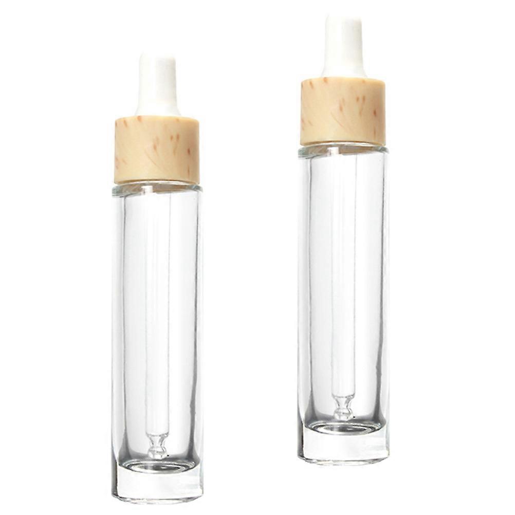 Essential Oil Bottles 30ml Glass Storage Bottle For Aromatherapy Home Use Transparent Color Cylindrical Design 2Pcs