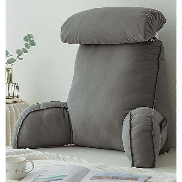 Reading Support with Armrest & Neck Pillow, Removable Soft Support Cushion (Gray) Gray