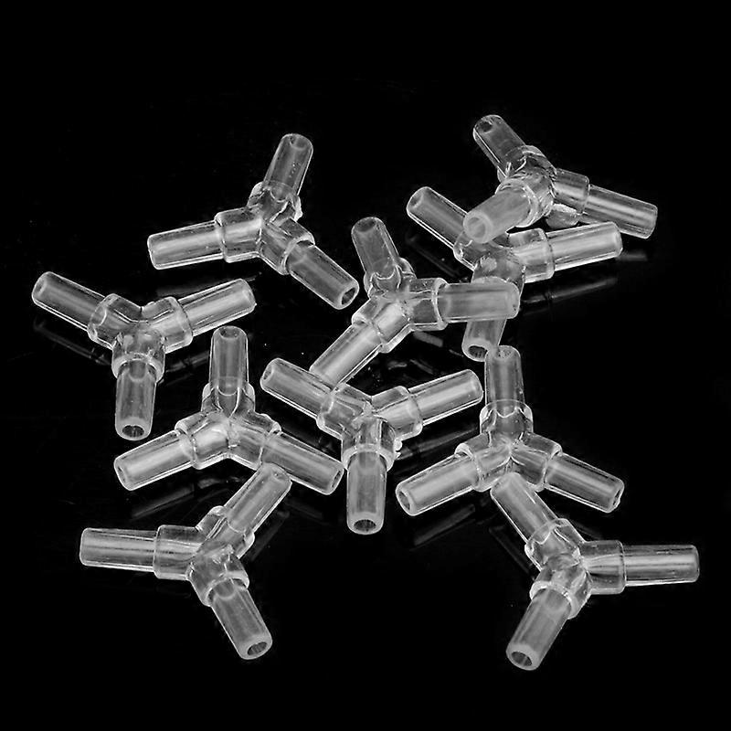 Y-Shaped 10pcs 3 Way Connector Clean Air Oxygen Valves Aquarium Tubes