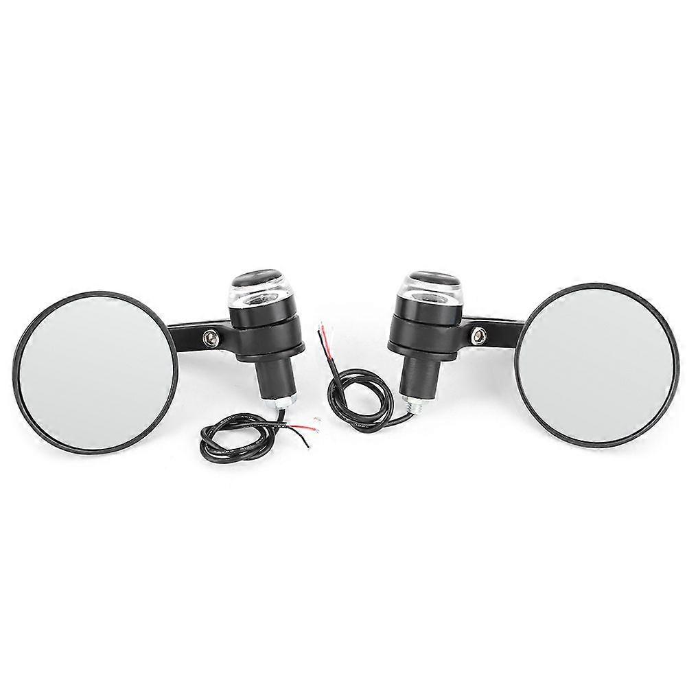 handlebar end mirrors 22mm universal fit with turn signal LED