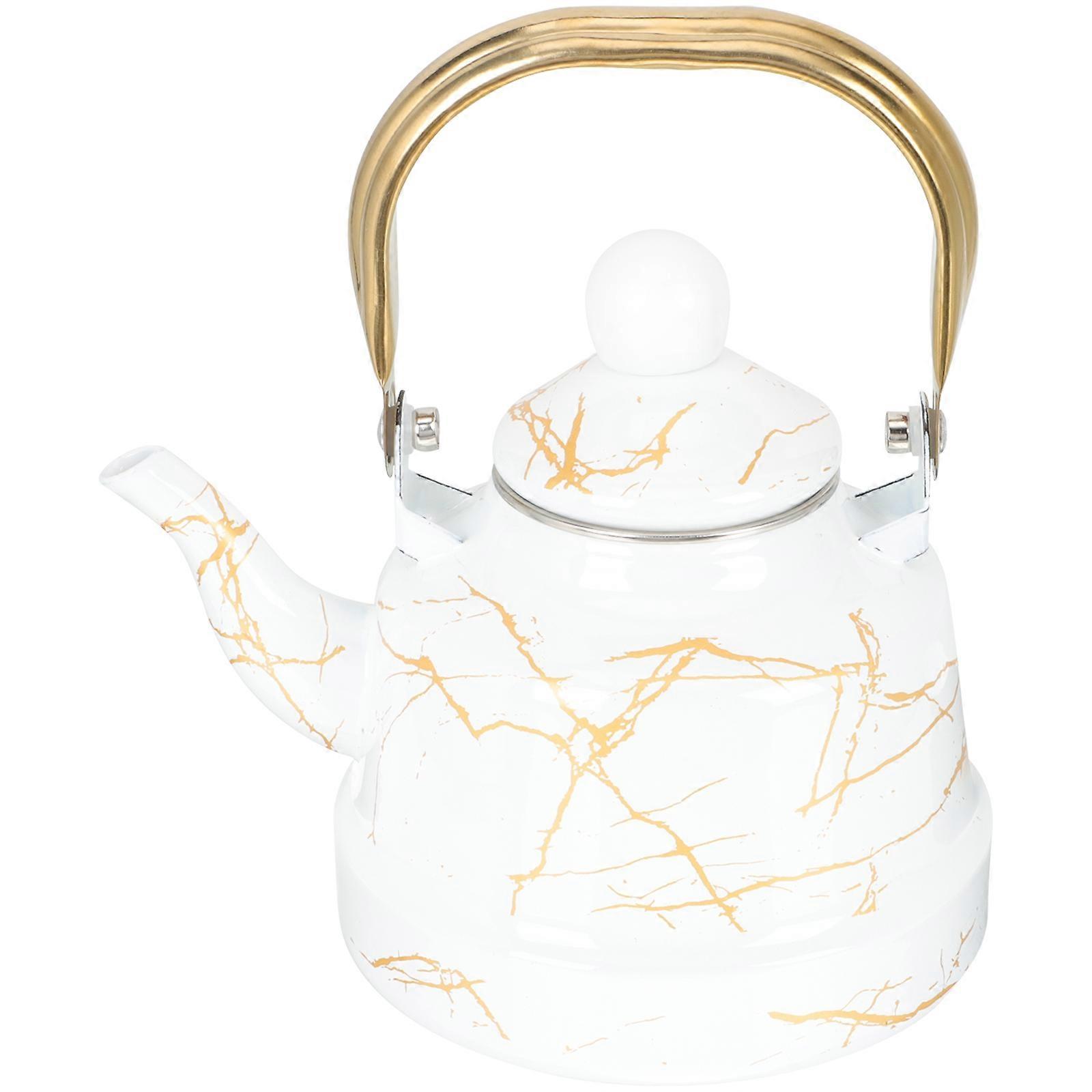 Water Kettle Stovetop Enamel Teakettle Pear-Shaped For Home Relaxation Multi 7.9X7.1X5.3In Thermal 1Set