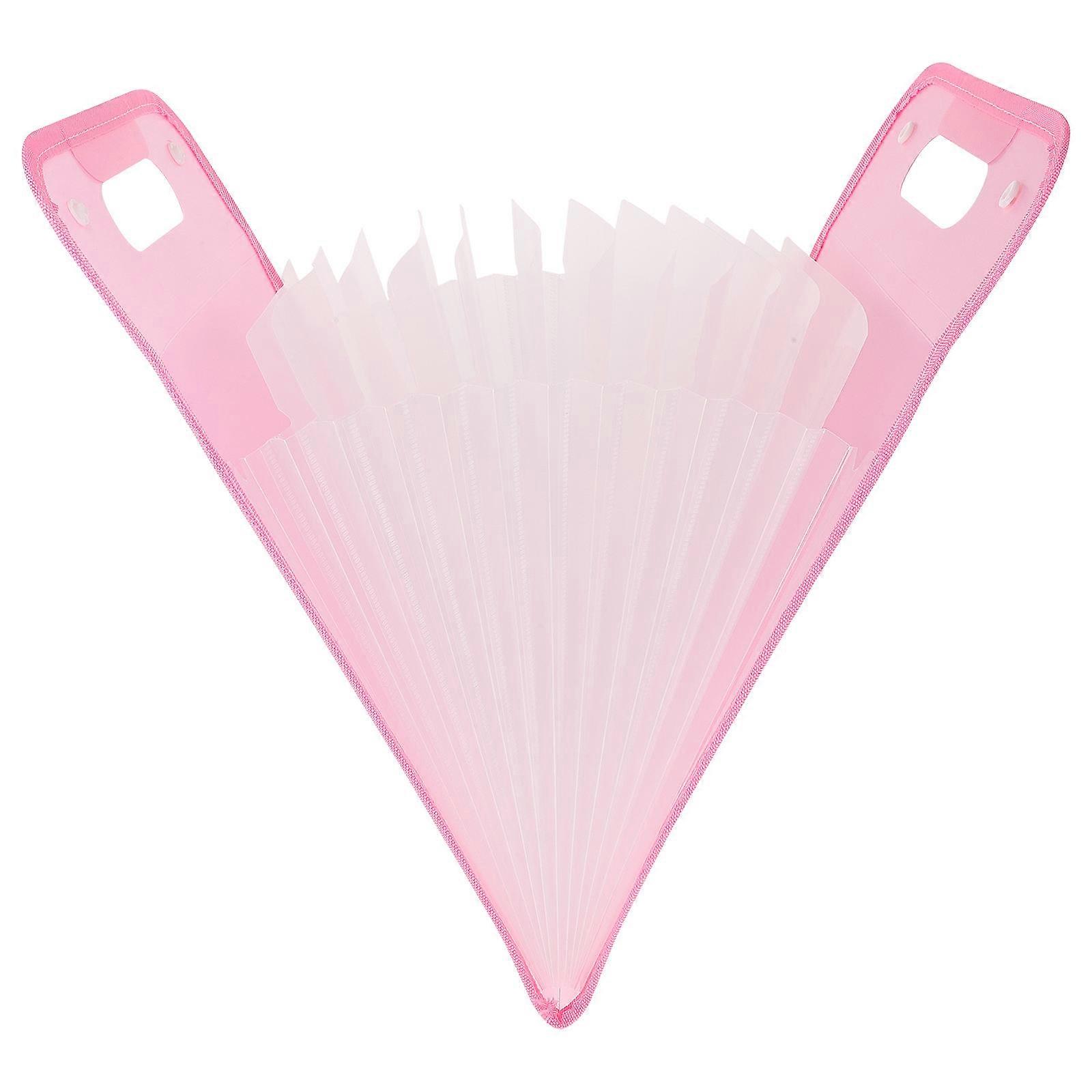 Pink Large Capacity Expanding File Folder with 13 Layers for Storage Use ABS Material