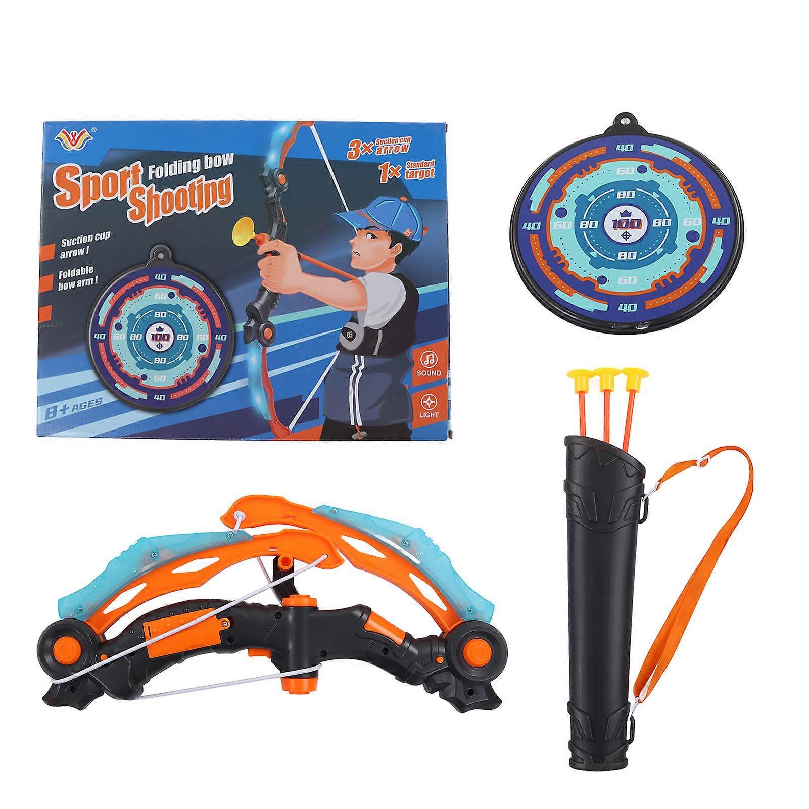Kids Bow Arrow Toy Basic Archery Set Outdoor Hunting Game with 3 Suction Cup Arrows Target Quiver