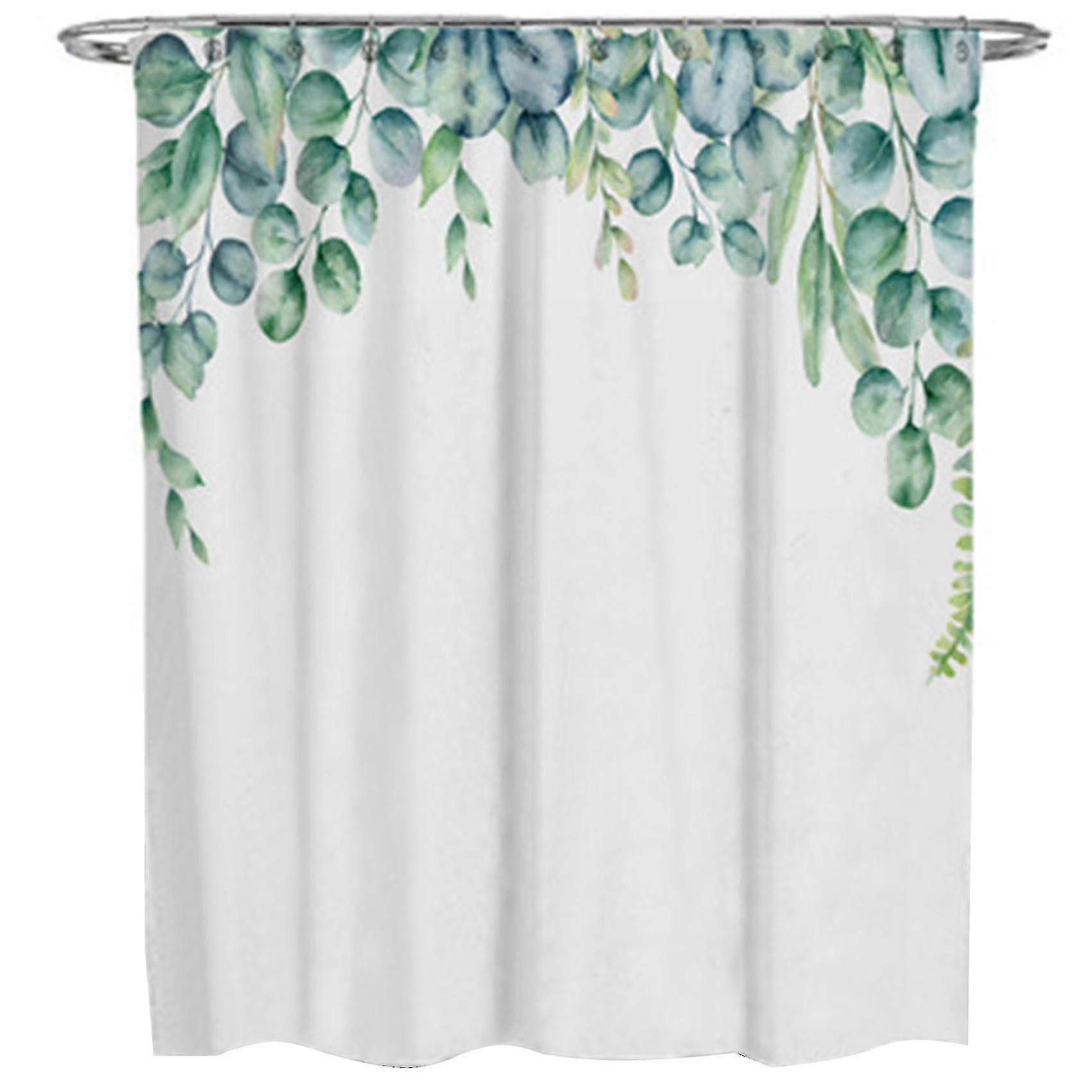 Tropical Leaf Pattern Shower Curtain, 120x180 cm, Polyester Waterproof and Durable