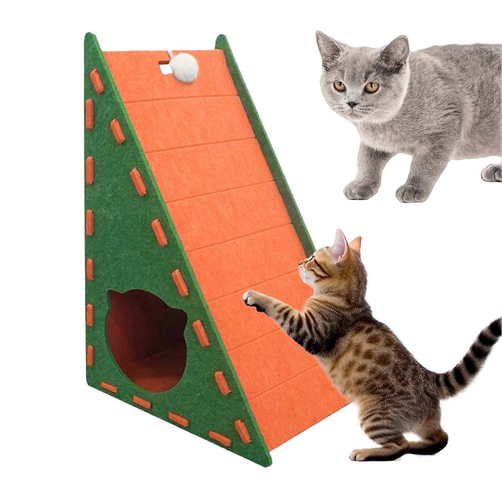Cat scratching board, triangular kitten felt bed, lint, climbing mat, wearresistant, for wall, lounging, exercise, playing, home, indoor