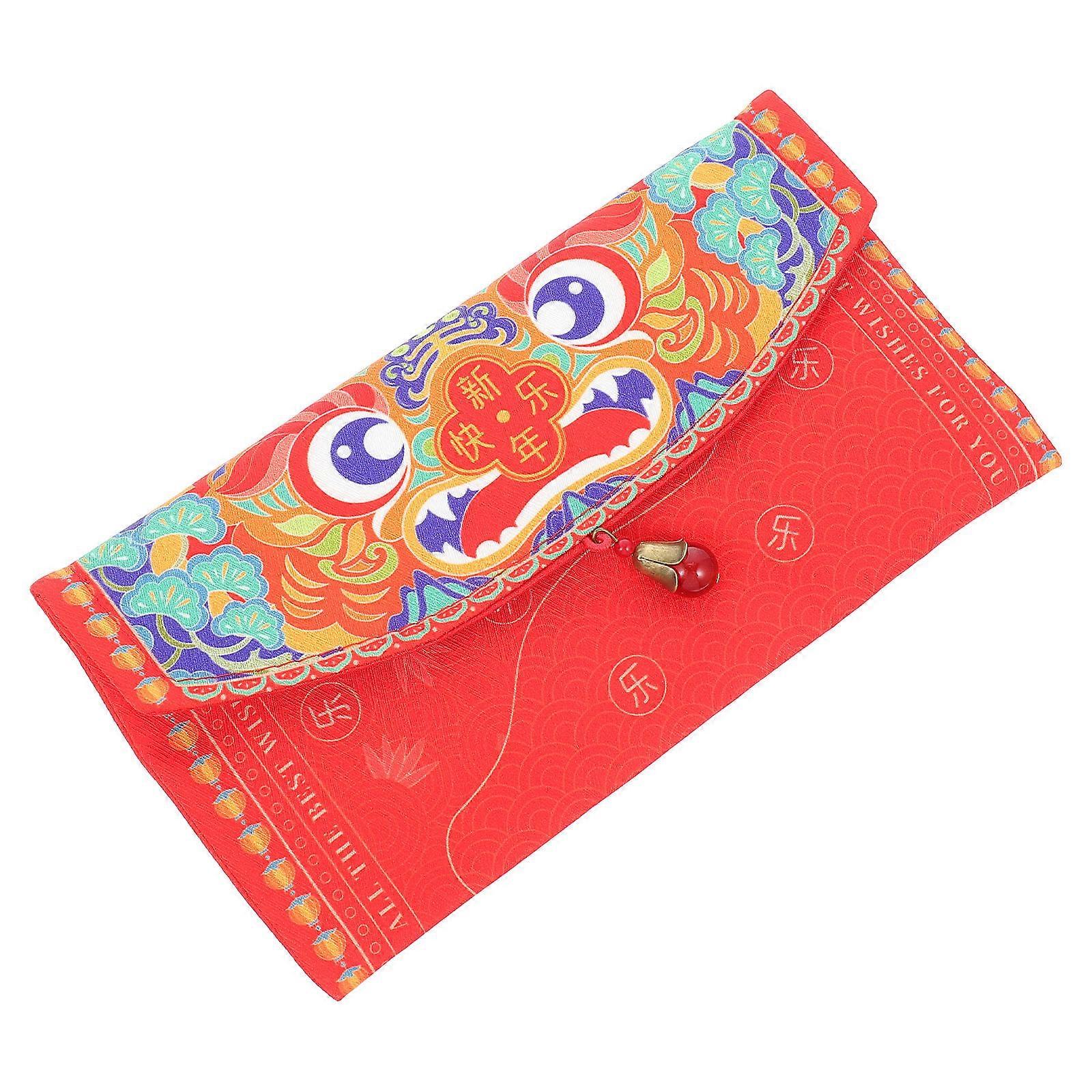 Creative Money Bag 1Pcs Red Rectangular Cloth Envelopes Ideal For Chinese Lunar New Year Celebrations 20.5x11cm