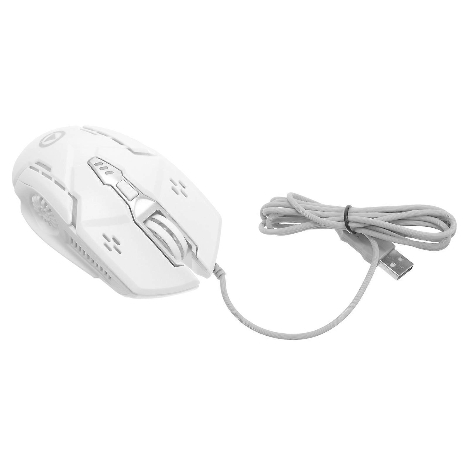 Wired Computer Mouse Silent Technology For Gaming Sessions In White Color 1Pcs