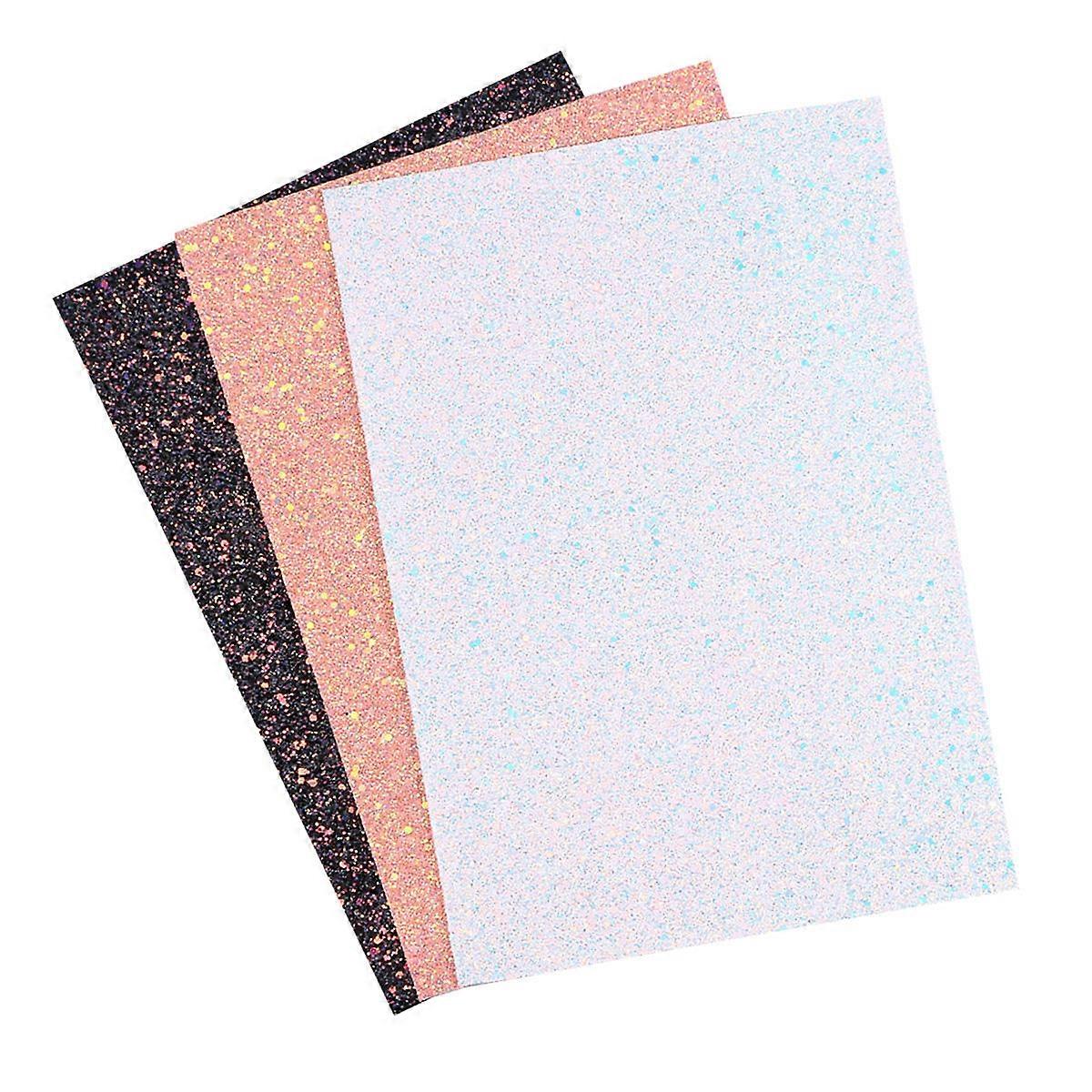 Assorted Color Glitter Fabric Sheets for Decoration with PU Canvas Backing 7.87 x 11.8 inches