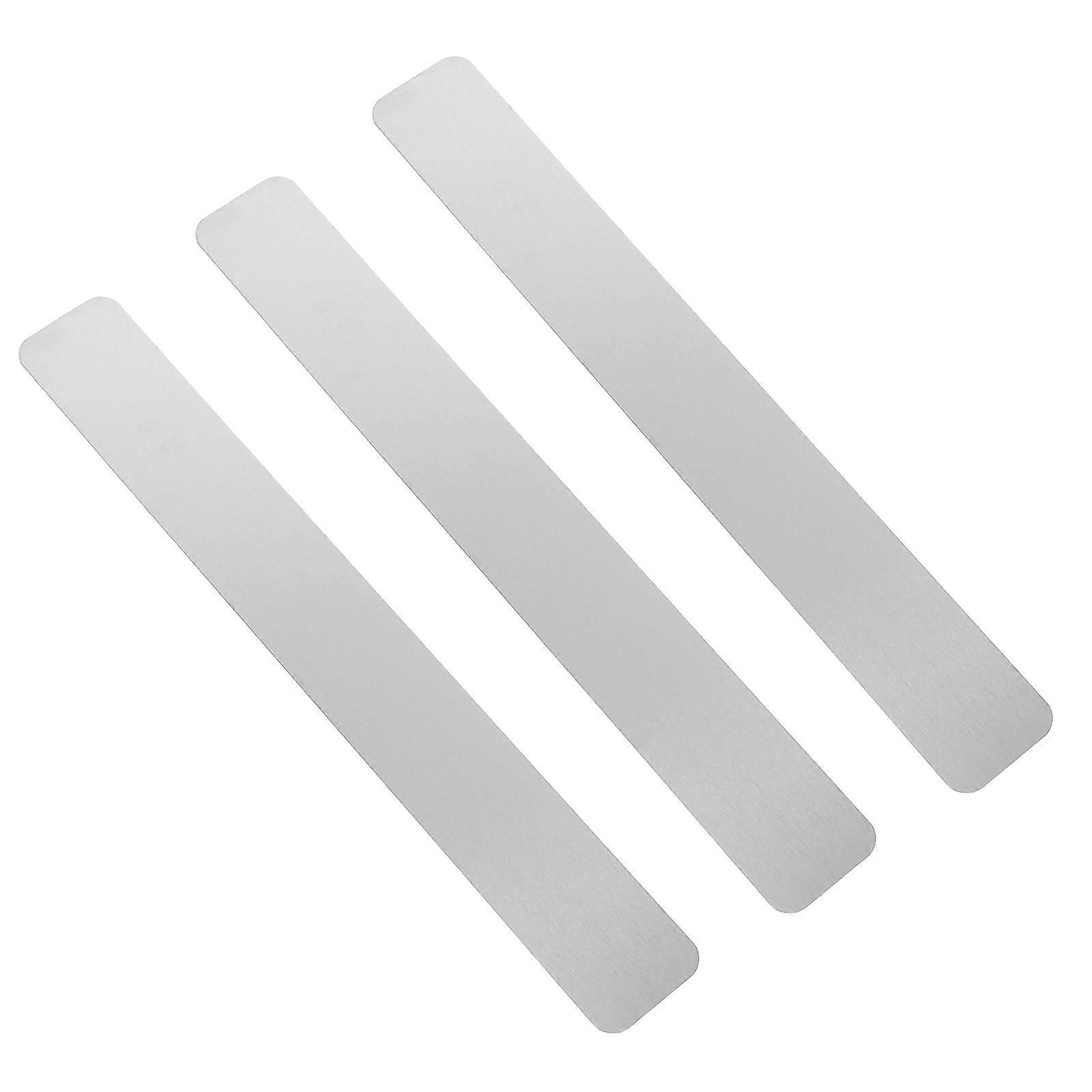 Silver Iron Magnetic Memo Strip for Bulletin with Adhesive Backing 3pcs