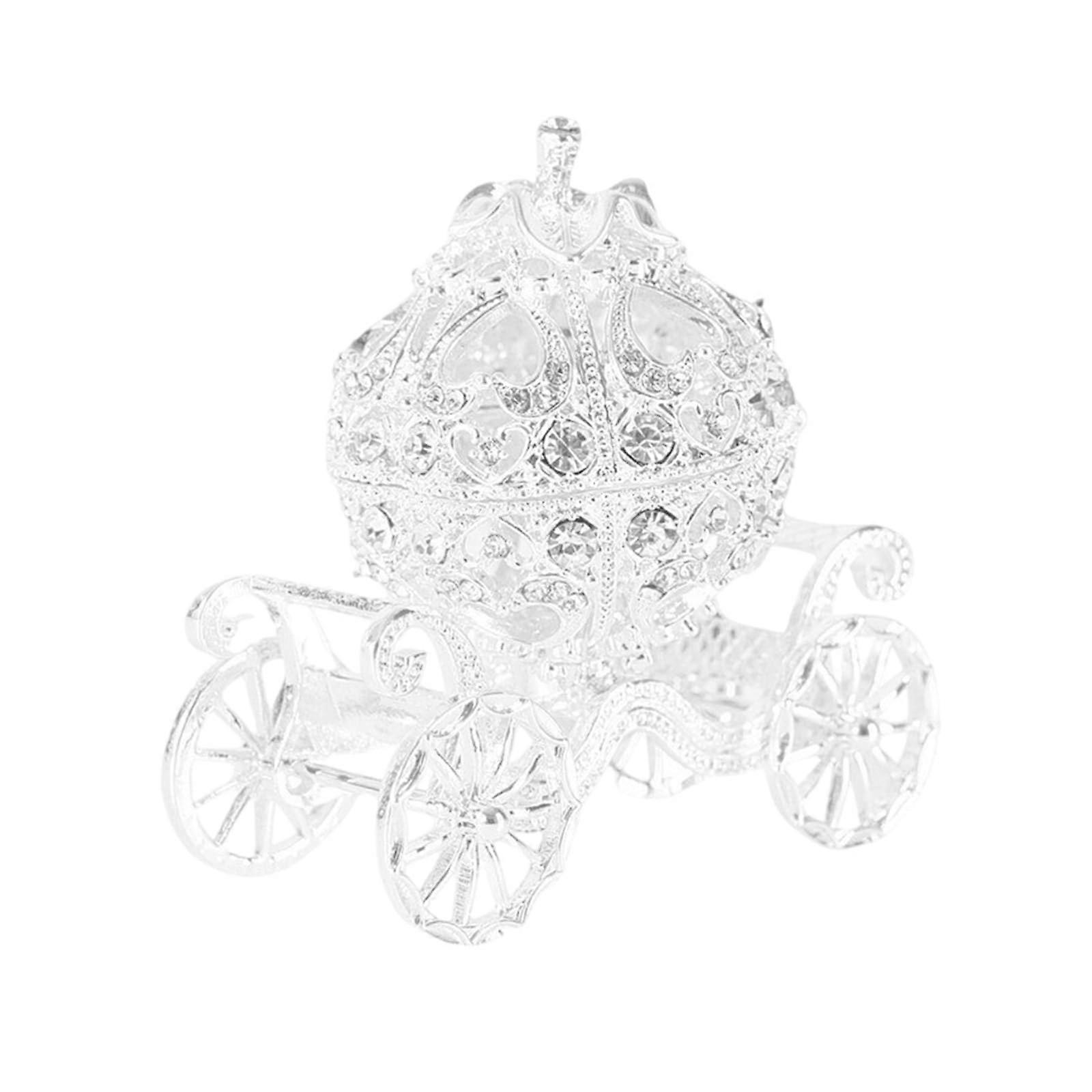 Metallics Carriage Figures In Intricate Crystal Embellishment For Home Display Pumpkin Carriage Sculpture