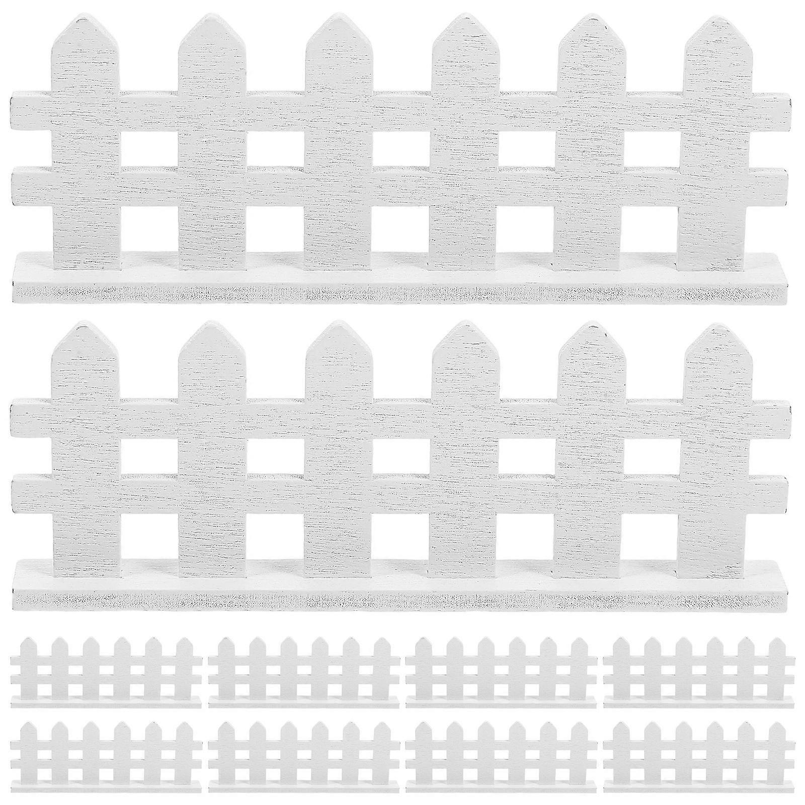 10Pcs Mini Maison Clôtures En Bois Micro Paysage Clôtures Poupée Ferme Faux Clôture Décors