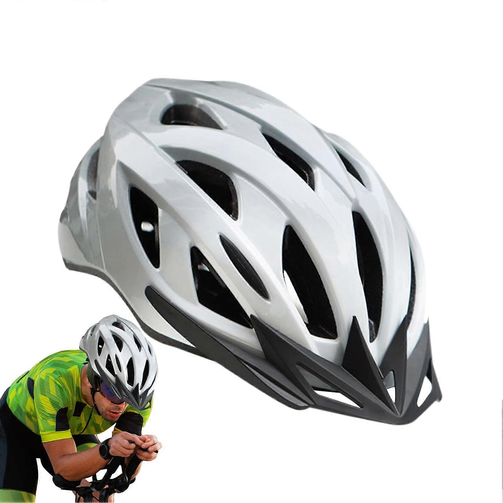 Road Bike Helmet Lightweight Adjustable with Ventilation for Women Men Gradient White