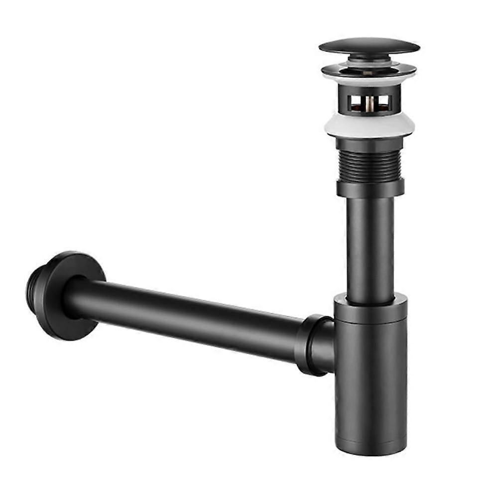 Sink Bottle Trap Brass Pop Up Drain Plug Complete Set, Adjustable Height Bathroom Kitchen Sink Drain, 1.5 Inch Compatibility