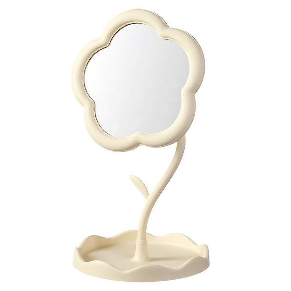 Size S Cute Flower Shape High Definition Makeup Mirror Decorative Desktop Cosmetic Vanity Mirror with Base