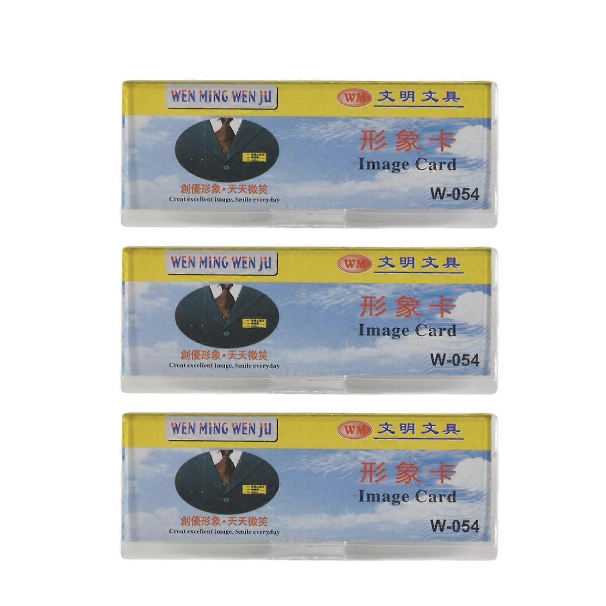 Safetypin Clear Hard Plastic Name Tag Clip Holder 3 Pcs