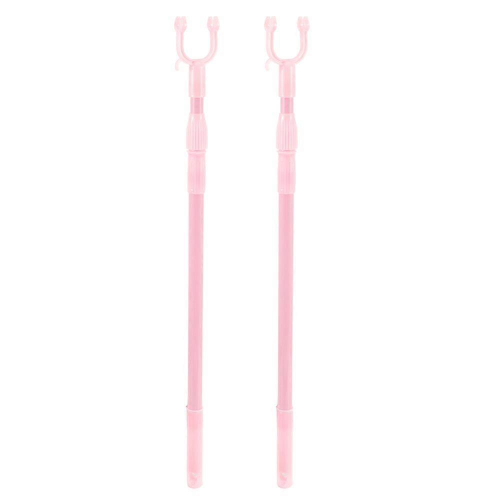 2pcs Telescoping Clothes Reach Stick Clothes Reaching Pole Adjustable Clothesline Pole