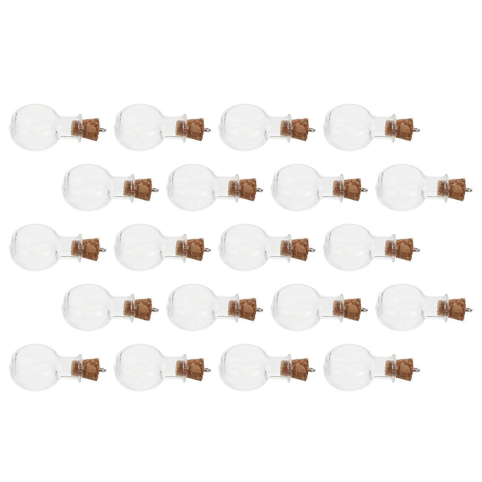 20pcs Transparent Glass Drift Bottles with Cork Stoppers – Clear Wishing Bottles for Crafts, Storage, DIY Messages, Gifts, and Essential Oils