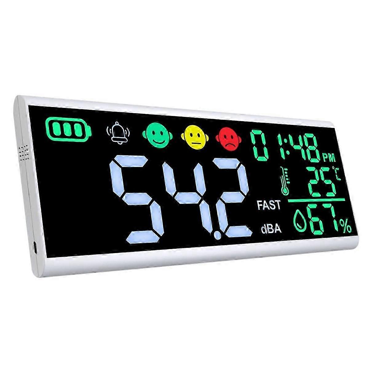 Decibel Meter 13 Inches 30-130dB Sound Level Meter with Large LCD Display Wall Hanging Sound Gauge for Noise Measurement