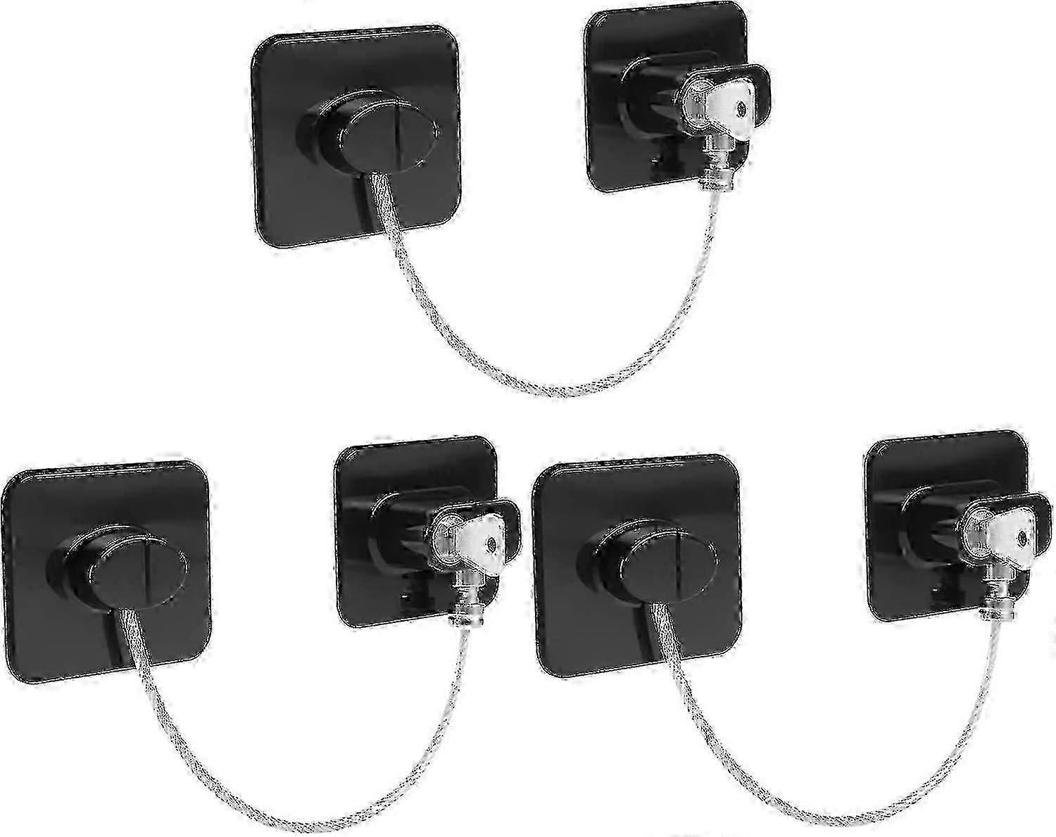 3-Pack Child Safety Window and Cabinet Locks with Keys for Drawer, Washer & Fridge