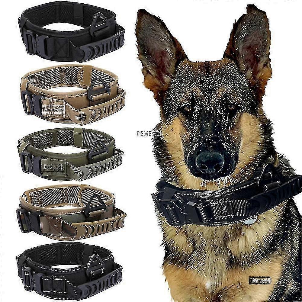 طوق الكلب التكتيكي العسكري نايلون الكلاب الكبيرة طوق التدريب للراعي الألماني
