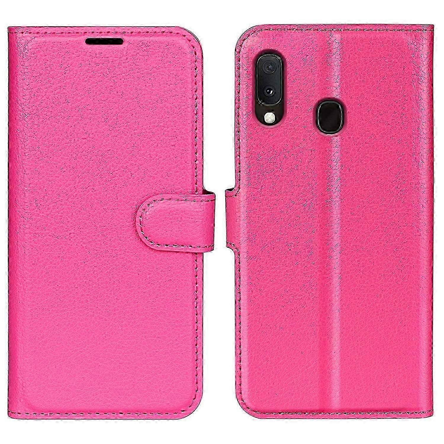 Litchi Texture Leather Wallet Stand Case for Galaxy A20e - Protective Phone Cover