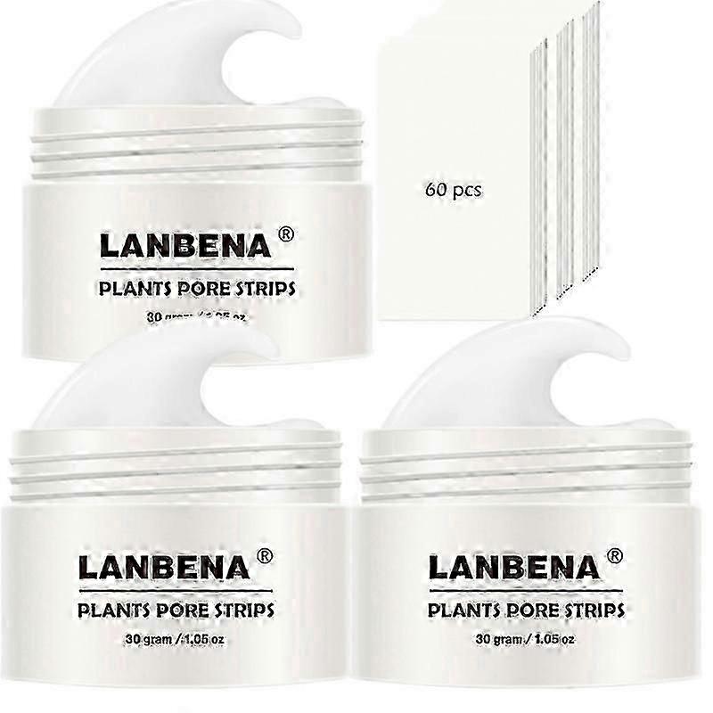 1-3set Lanbena Pormaskborttagare Kräm Ansiktsnäsmask Växt Porremsor Akne Peel Off