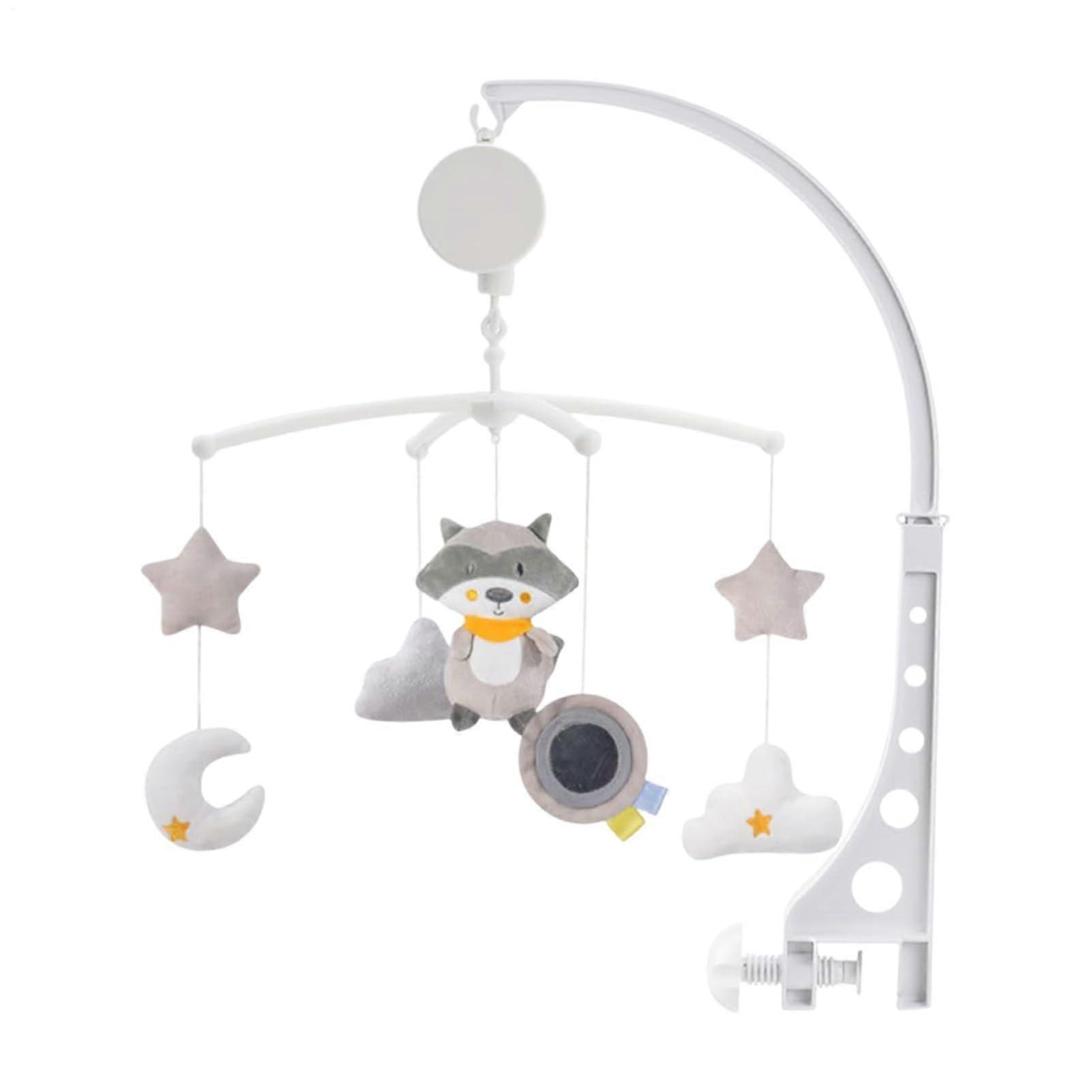 Baby Mobile Crib Hanging Toy With Musical Wind Chime Spinner Soft Melody Music Box 19.29 x 16.54 x 13.78 In Pink White 1 Set