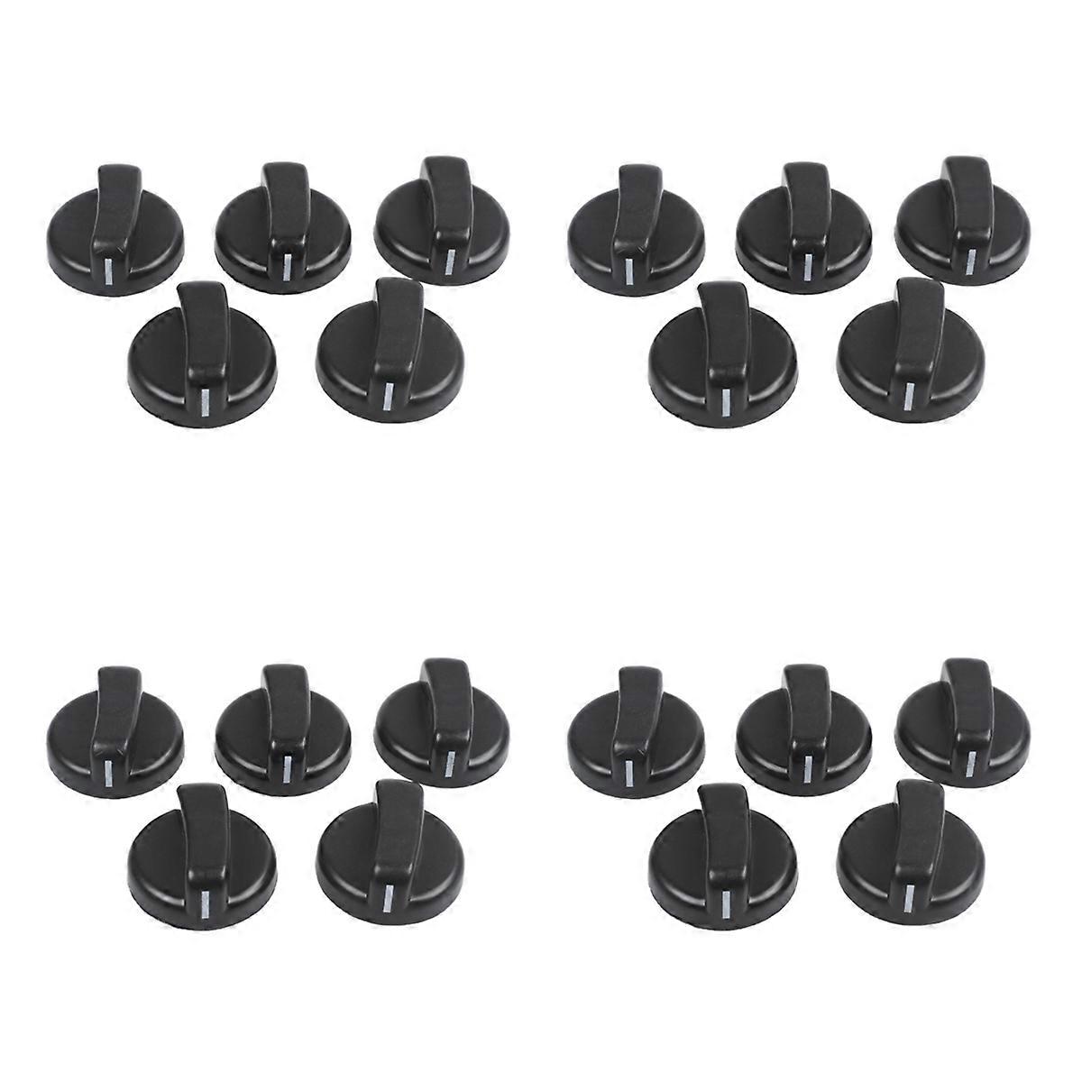 20 PCS Kitchen Black Plastic Gas Stove Cooker Control Knobs