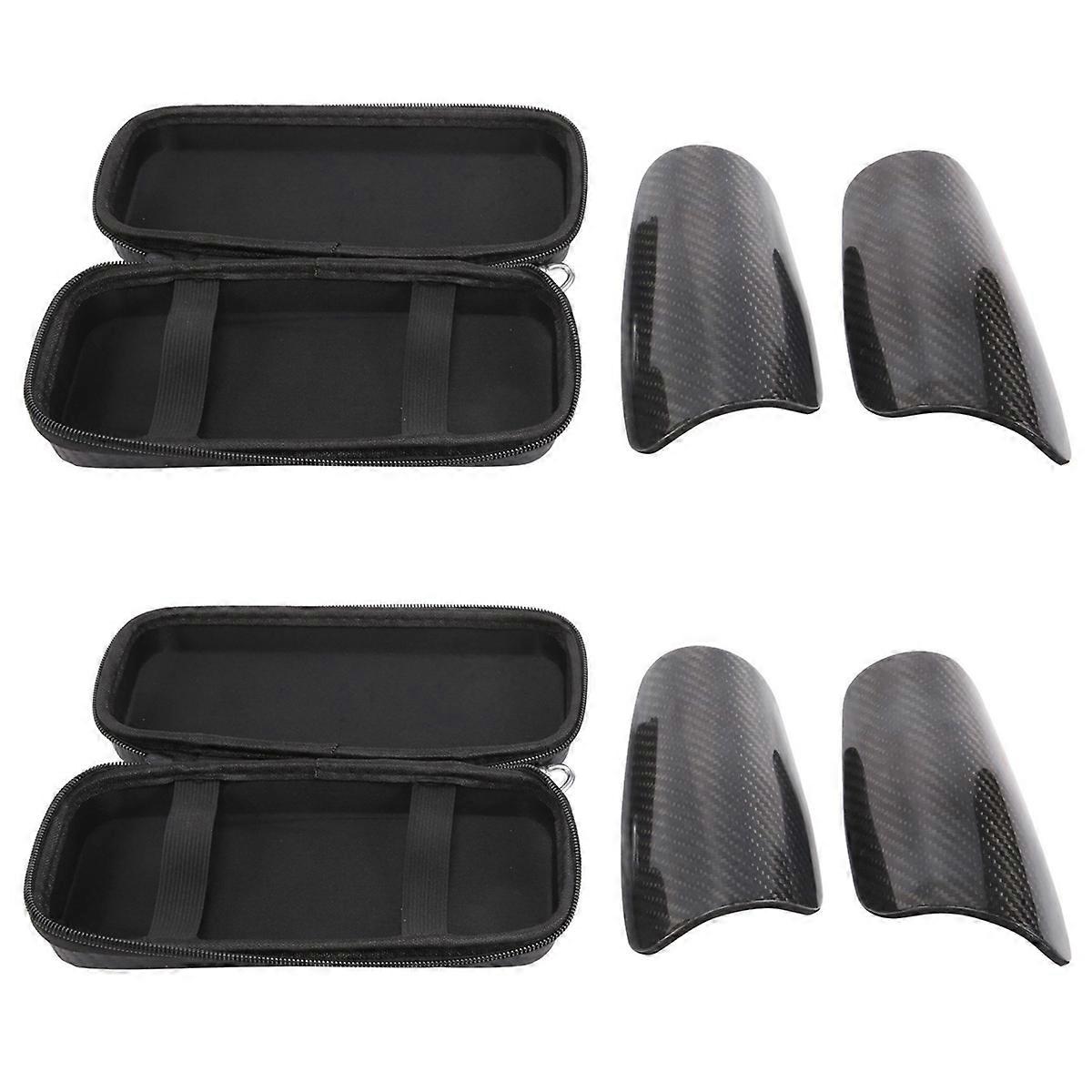 2X Carbon Fiber Soccer Shin Guards with Carry Case Breathable Professional Hard Shin Pad for Kid,You