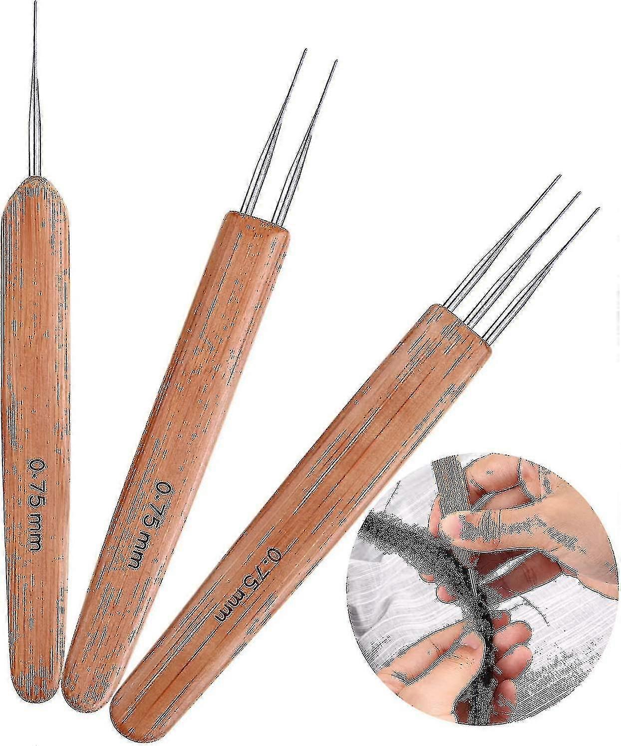 3 pakke bambus dreadlock kroker 0,75mm dreadlocks kroker