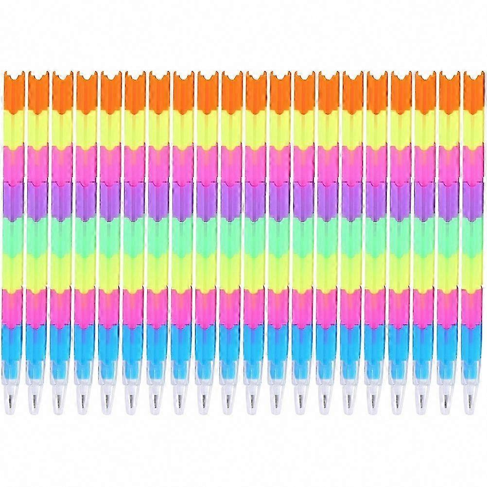 20Pcs Stackable Colorful Detachable Non-Sharpening Kids Pencils for Children