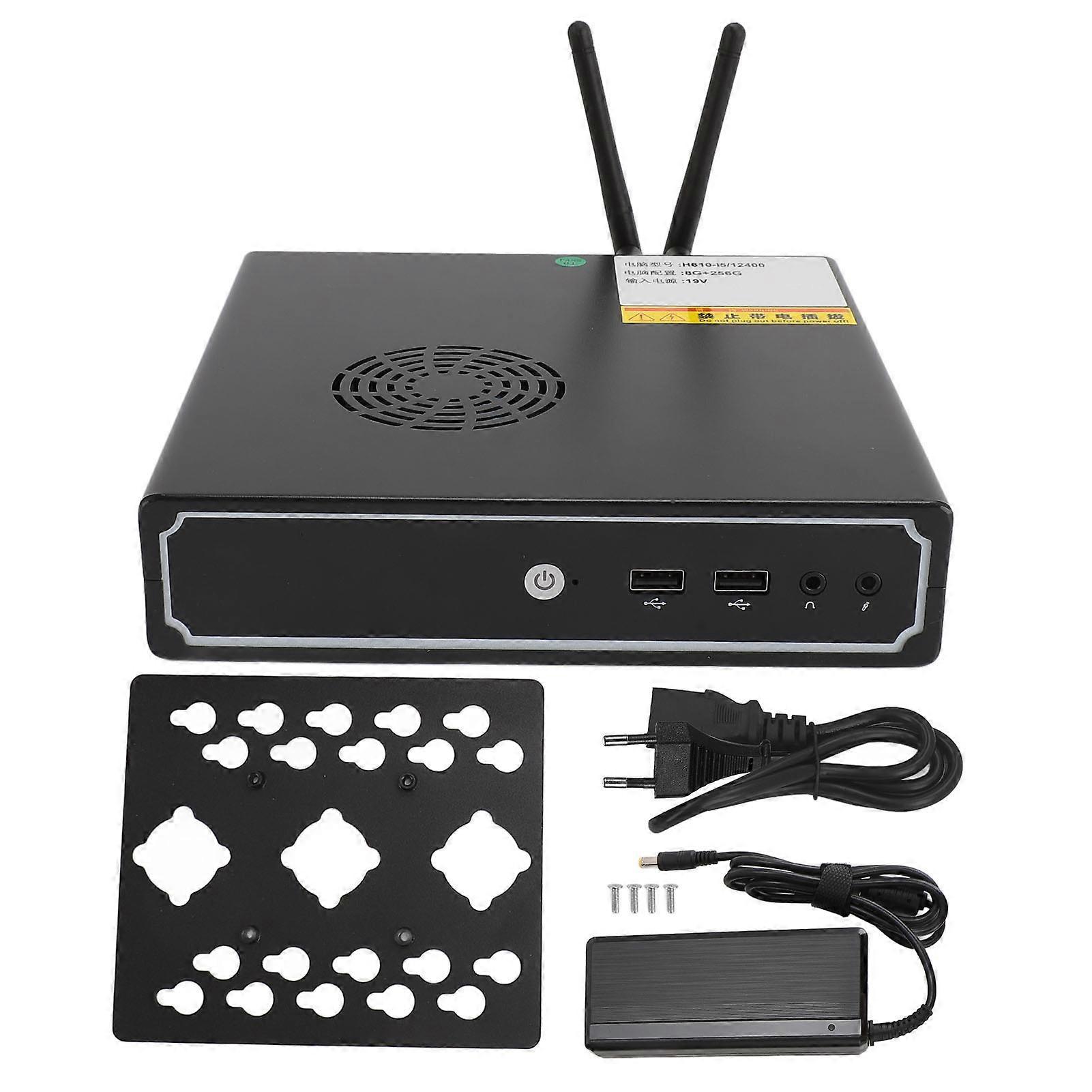 Mini PC 2.4G 5G WiFi DDR4 256GB Small Desktop Computer Dual Display EU Plug