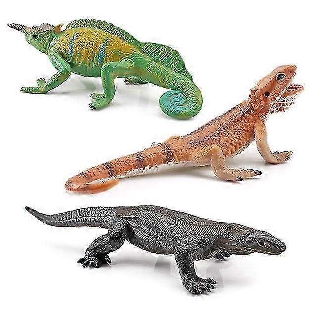 3pcs Lizard Animal Figurines Realistic Reptile Animal FiguresToy
