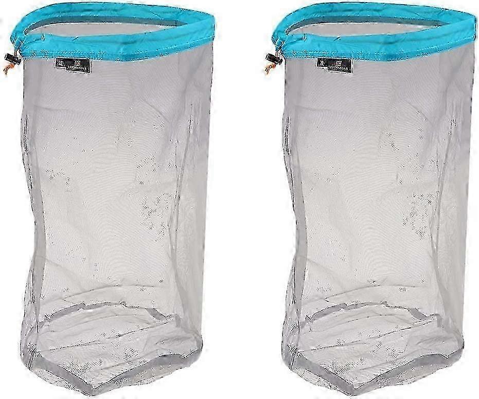 2-Pack Reusable Mesh Storage Bags Sliding Drawstring for Toys, Foo...