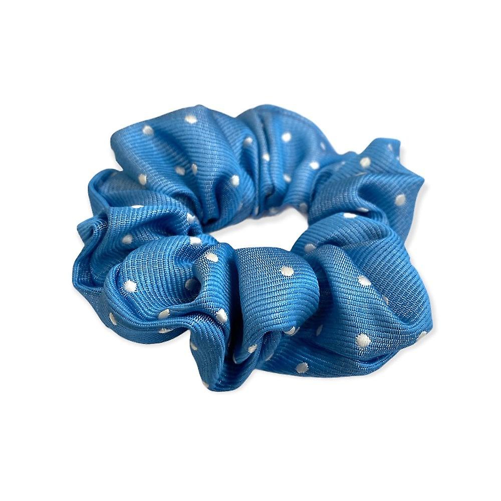 Women's Equetech Polka Dot Hair Scrunchie - Lt Blue/white