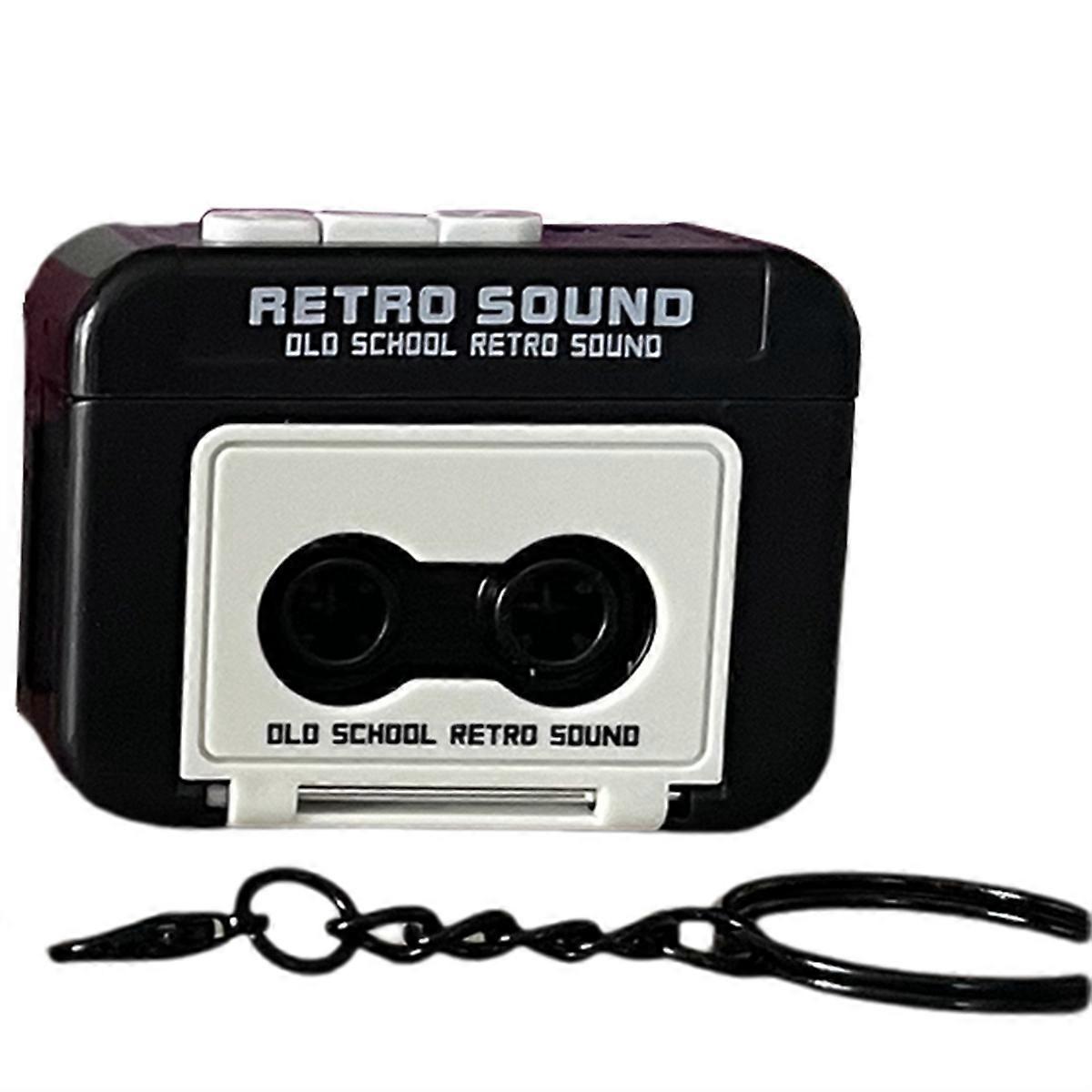Mini Retro Recorder Keychain Can Record and Fun Music Box Pendant Couple Gift for Girlfriend,B