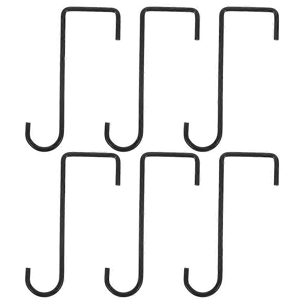 6PCS Heavy Duty Iron Hanging Hooks for Garden Plants Bird Feeders Lanterns Wind Chimes Outdoor Decorative Wall Hangers
