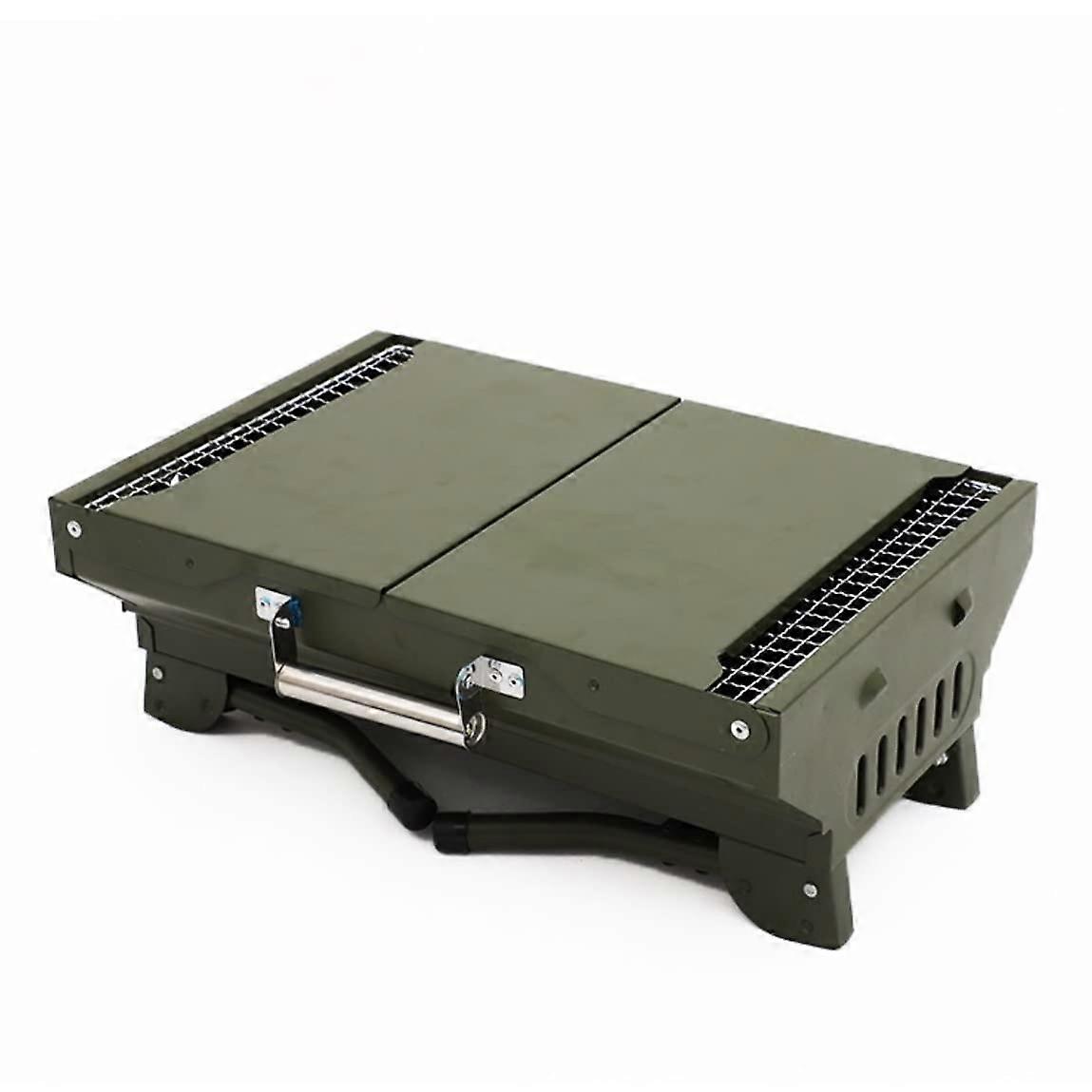 Portable Foldable Charcoal BBQ Grill Rack for Outdoor Cooking - Compact Size, Durable Material, Includes Accessories