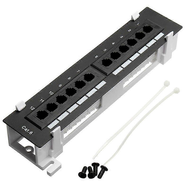 Netzwerk-Toolkit, 12-Port-CAT6-Panel, RJ45-Netzwerk-Wandhalterung mit Oberflächen-Wandhalterung