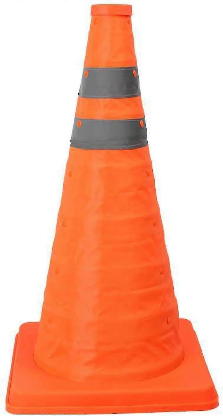 مخروط مرور قابل للسحب مع فيلم عاكس - مخروط منبثق متين (قابل للطي ، 24.5 × 24.5 × 45 سم) للسلامة على الطرق